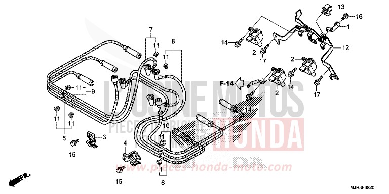 BOBINE D'ALLUMAGE de F6C "Valkyrie" GRAPHITE BLACK (NHB01) de 2015
